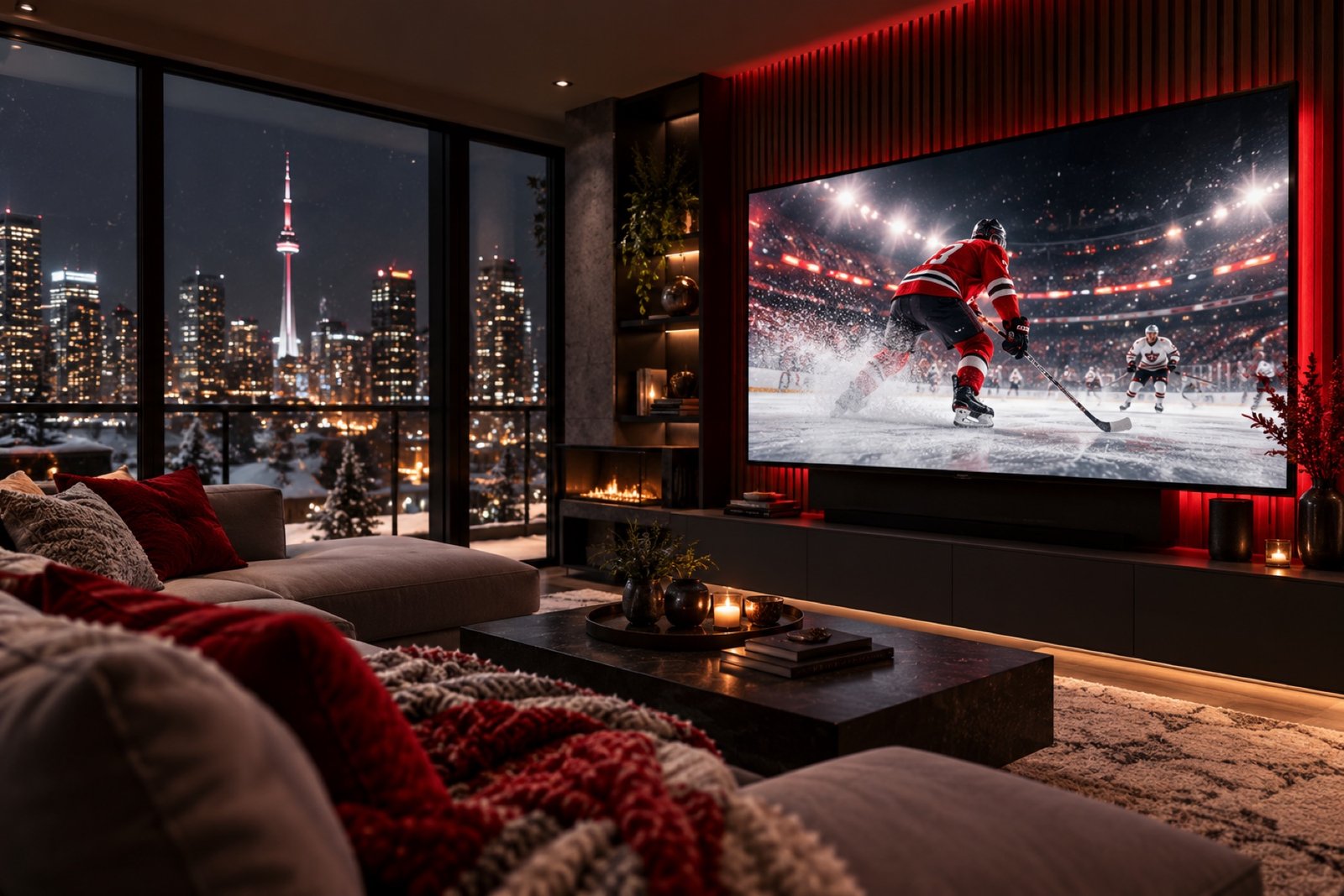 8K IPTV Canada home theatre with live hockey IPTV Canada